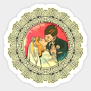 kiss at the wedding Sticker